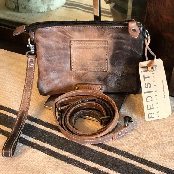 NWT Bed Stu Leather Viana Crossbody Belt Bag Wristlet Tonic Breeze MSRP $180 - Picture 2 of 14